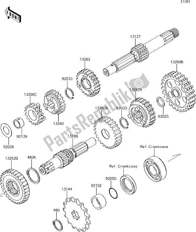 Tutte le parti per il 10 Transmission del Kawasaki KLX 110L 2017