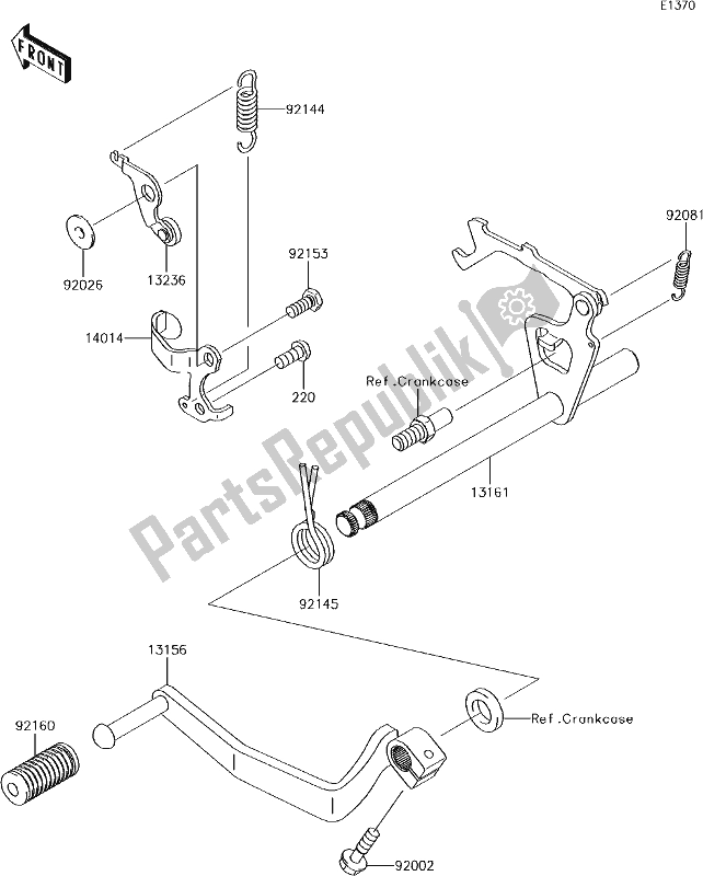 All parts for the 12 Gear Change Mechanism of the Kawasaki KLX 110L 2017