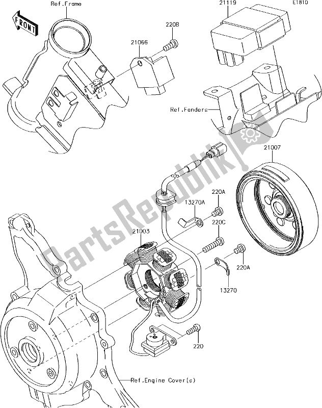 All parts for the 17 Generator of the Kawasaki KLX 110L 2017
