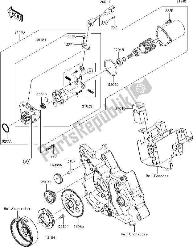 Tutte le parti per il 19 Starter Motor del Kawasaki KLX 110L 2017