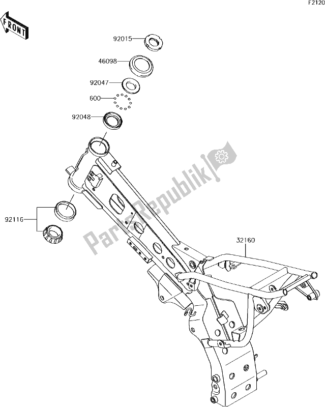 Tutte le parti per il 20 Frame del Kawasaki KLX 110L 2017