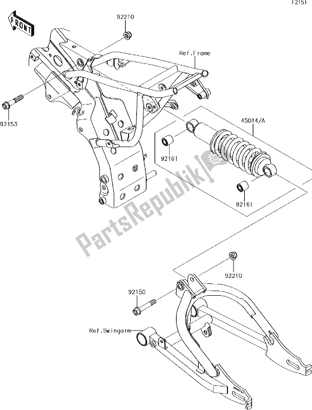 Tutte le parti per il 23 Suspension/shock Absorber del Kawasaki KLX 110L 2017