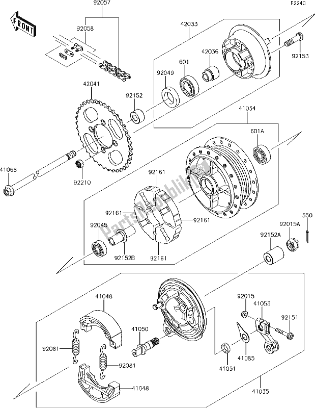 Alle onderdelen voor de 29 Rear Hub van de Kawasaki KLX 110L 2017