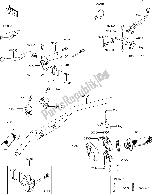 Tutte le parti per il 31 Handlebar del Kawasaki KLX 110L 2017