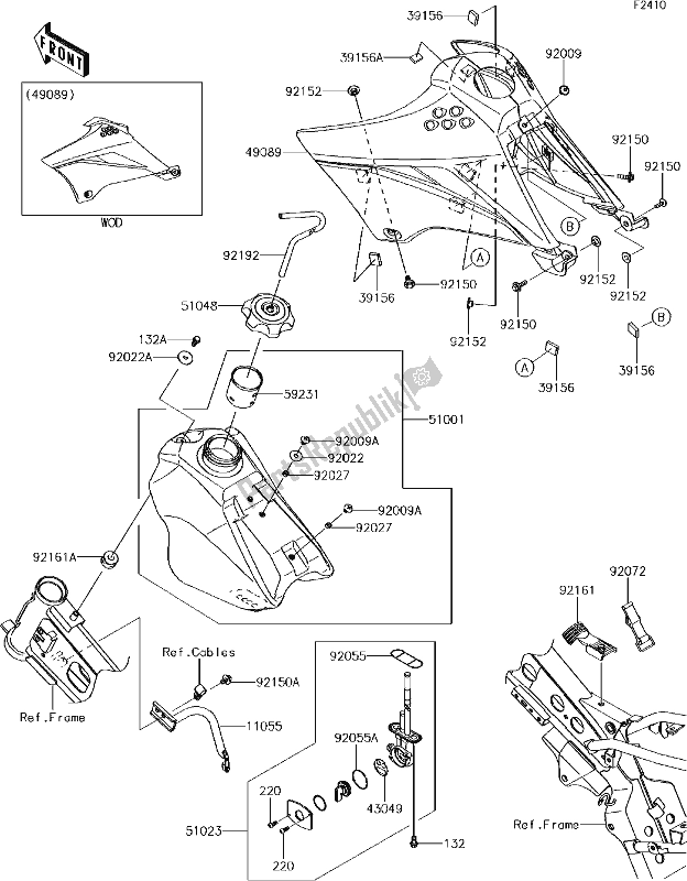 Tutte le parti per il 33 Fuel Tank del Kawasaki KLX 110L 2017