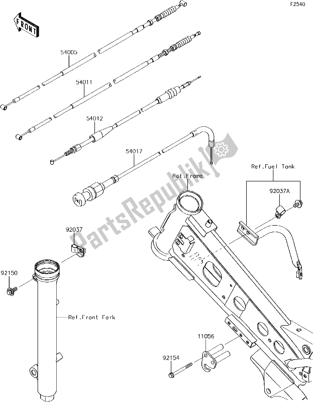 Tutte le parti per il 34 Cables del Kawasaki KLX 110L 2017