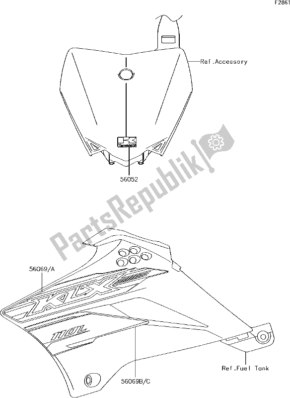 All parts for the 40 Decals(dff) of the Kawasaki KLX 110L 2017