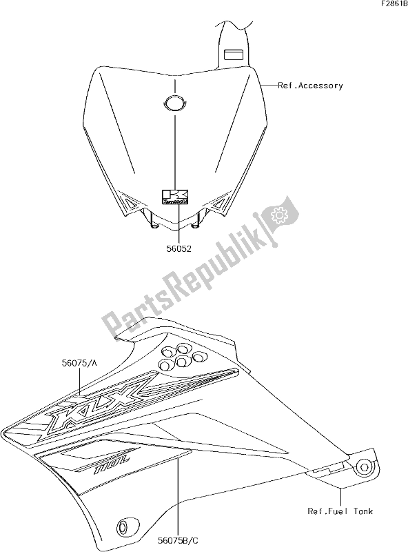 All parts for the 42 Decals(dhf) of the Kawasaki KLX 110L 2017