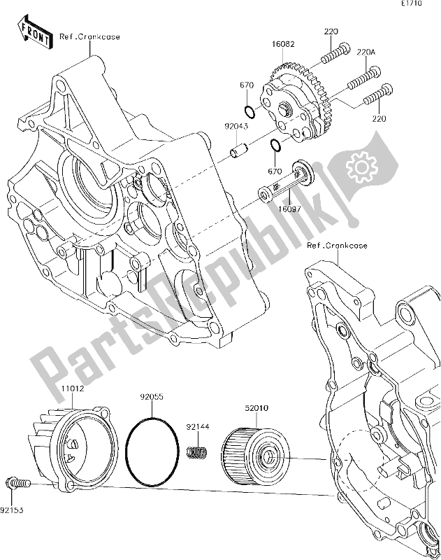 All parts for the 16 Oil Pump of the Kawasaki KLX 110L 2018
