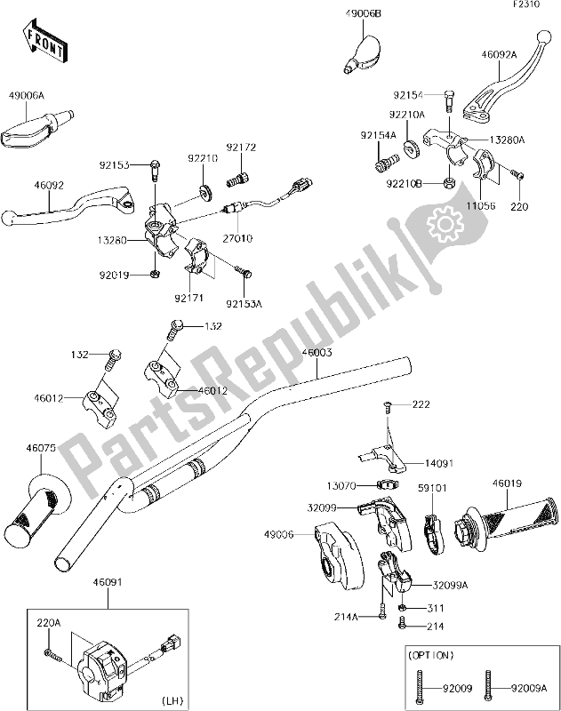 All parts for the 31 Handlebar of the Kawasaki KLX 110L 2018