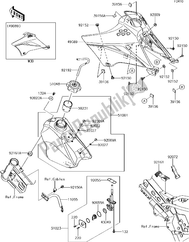 Alle onderdelen voor de 33 Fuel Tank van de Kawasaki KLX 110L 2018