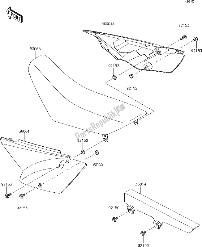 Alle onderdelen voor de 35 Side Covers/chain Cover van de Kawasaki KLX 110L 2018