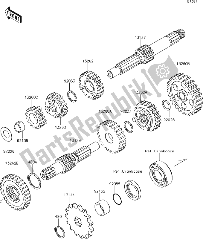 Tutte le parti per il 10 Transmission del Kawasaki KLX 110L 2019