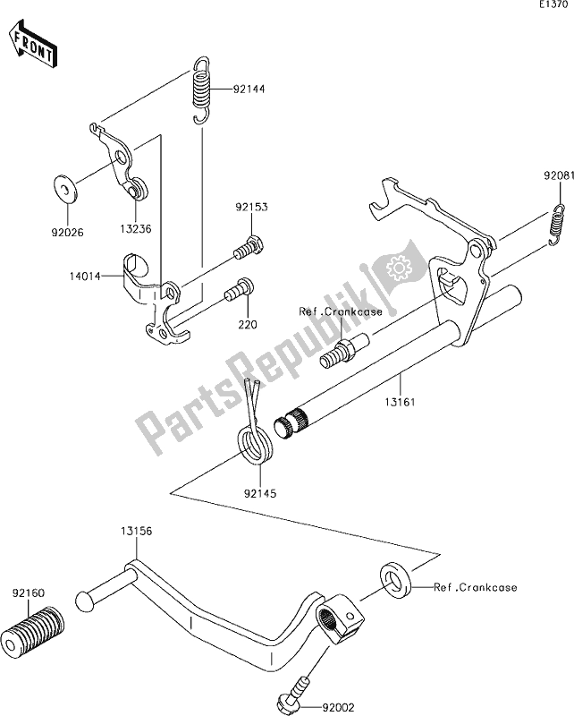 Wszystkie części do 12 Gear Change Mechanism Kawasaki KLX 110L 2019