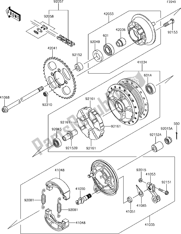 Toutes les pièces pour le 29 Rear Hub du Kawasaki KLX 110L 2019