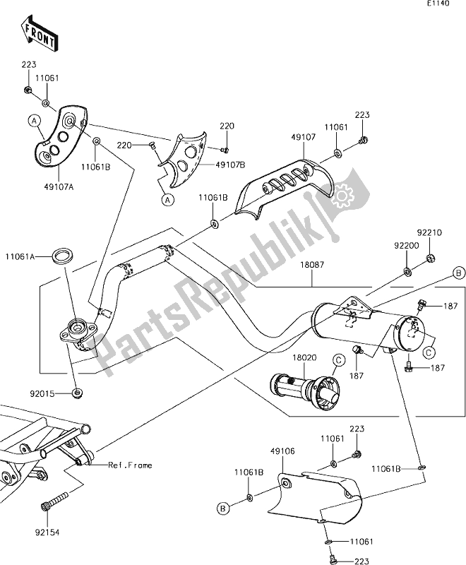 Tutte le parti per il 4 Muffler(s) del Kawasaki KLX 110L 2019