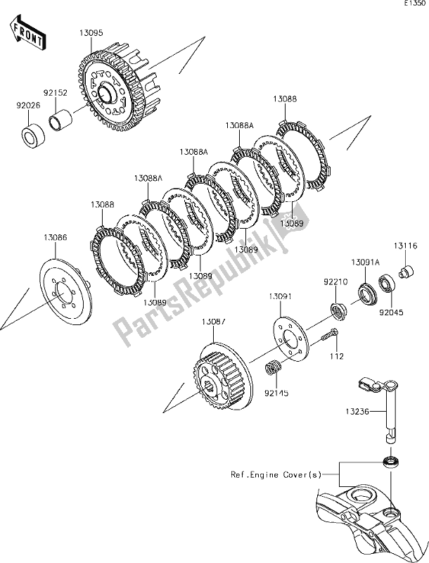 All parts for the 9 Clutch of the Kawasaki KLX 110L 2019