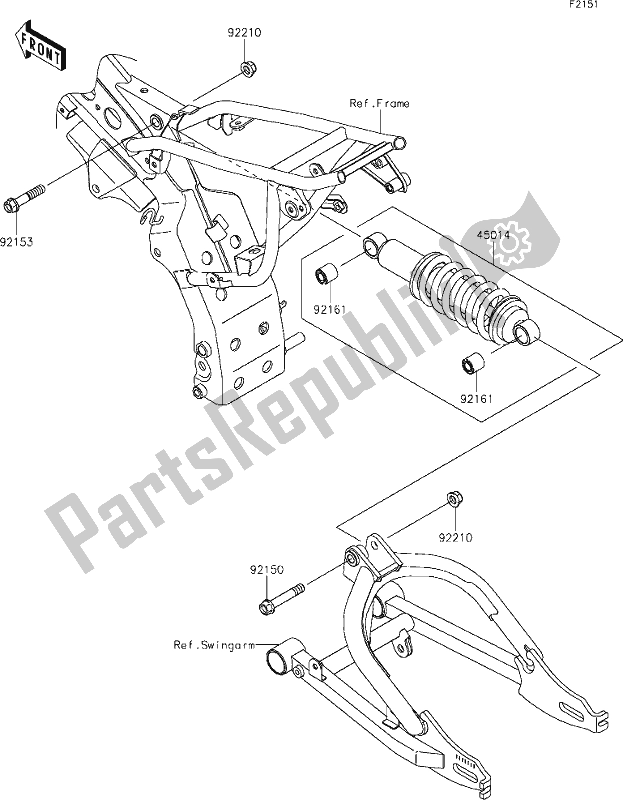 Toutes les pièces pour le 23 Suspension/shock Absorber du Kawasaki KLX 110L 2020