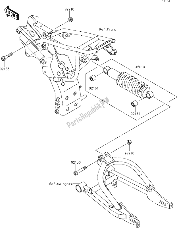 Toutes les pièces pour le 23 Suspension/shock Absorber du Kawasaki KLX 110L 2020