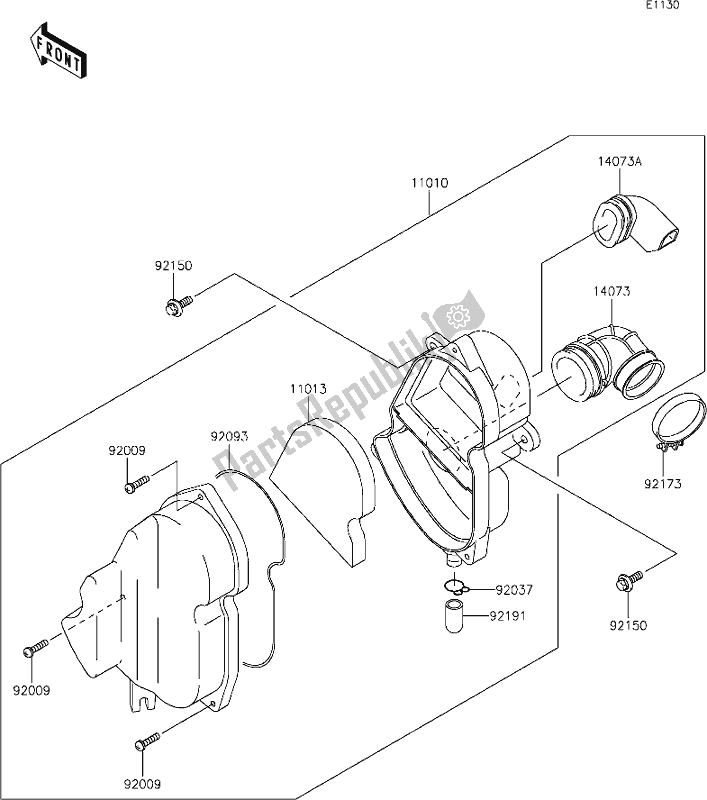Alle onderdelen voor de 3 Air Cleaner van de Kawasaki KLX 110L 2020