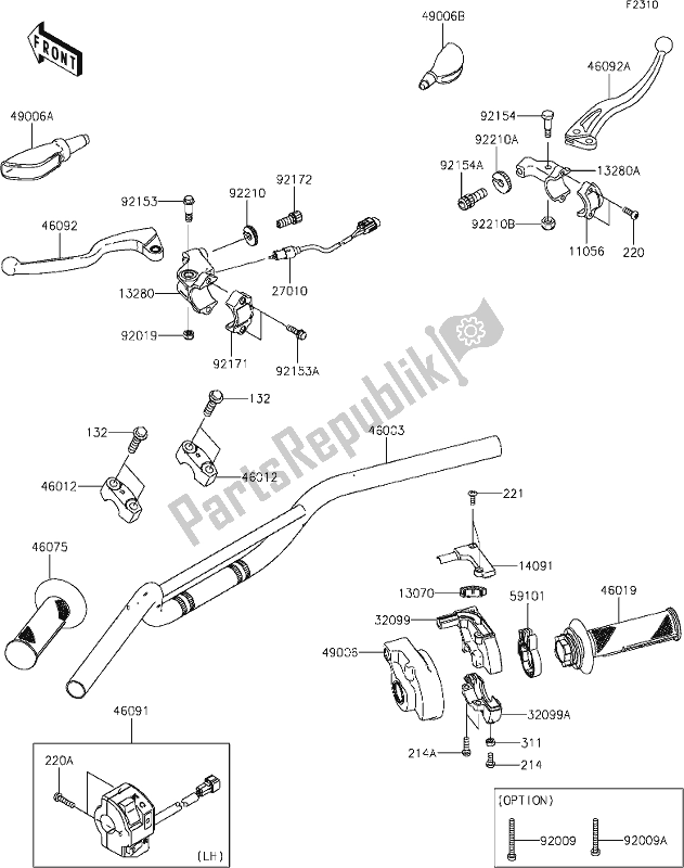 Alle onderdelen voor de 31 Handlebar van de Kawasaki KLX 110L 2020