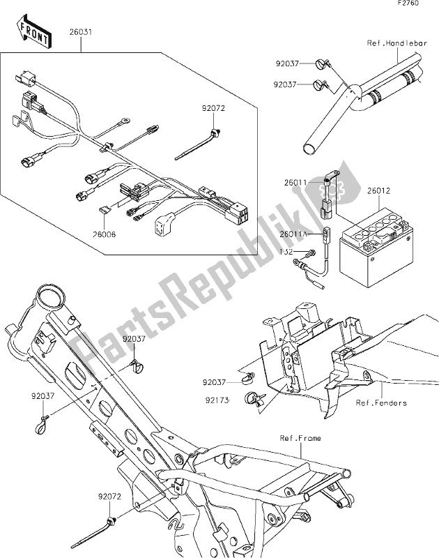 Alle onderdelen voor de 37 Chassis Electrical Equipment van de Kawasaki KLX 110L 2020