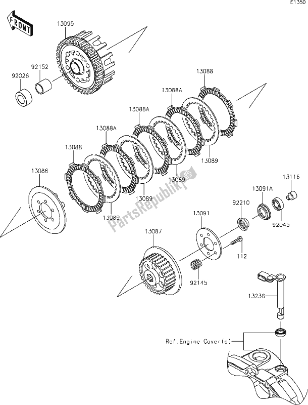 Alle onderdelen voor de 9 Clutch van de Kawasaki KLX 110L 2020