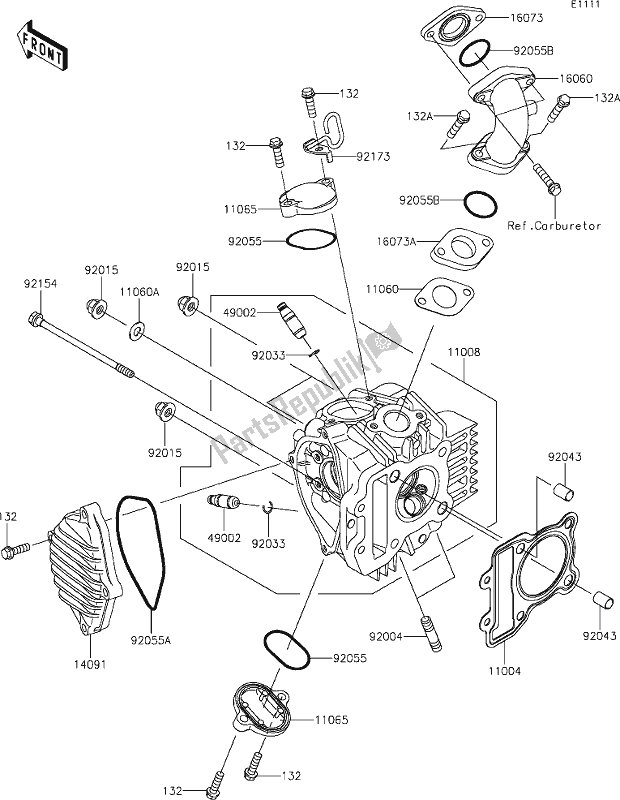 Tutte le parti per il 1 Cylinder Head del Kawasaki KLX 110L 2021