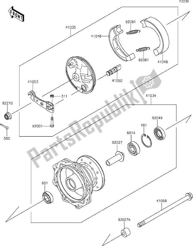 Tutte le parti per il 28 Front Hub del Kawasaki KLX 110L 2021