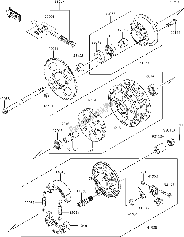 Alle onderdelen voor de 29 Rear Hub van de Kawasaki KLX 110L 2021