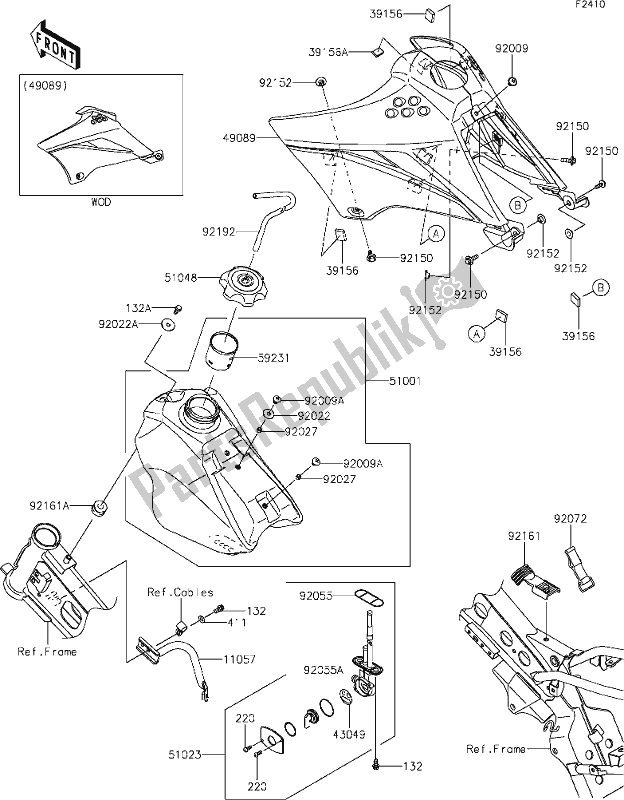 Alle onderdelen voor de 33 Fuel Tank van de Kawasaki KLX 110L 2021