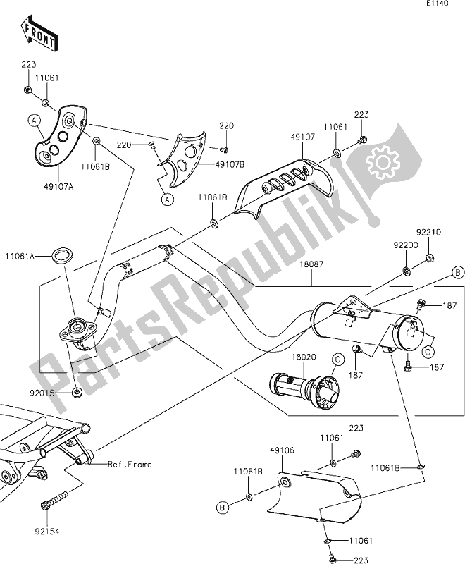 Tutte le parti per il 4 Muffler(s) del Kawasaki KLX 110L 2021