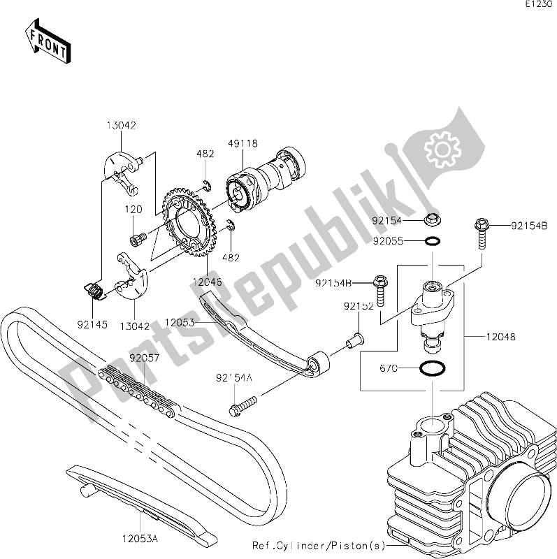 Tutte le parti per il 6 Camshaft(s)/tensioner del Kawasaki KLX 110L 2021