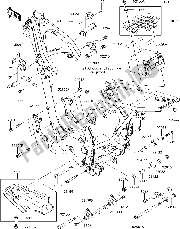 Tutte le parti per il 20 Frame Fittings del Kawasaki KLX 140 2017