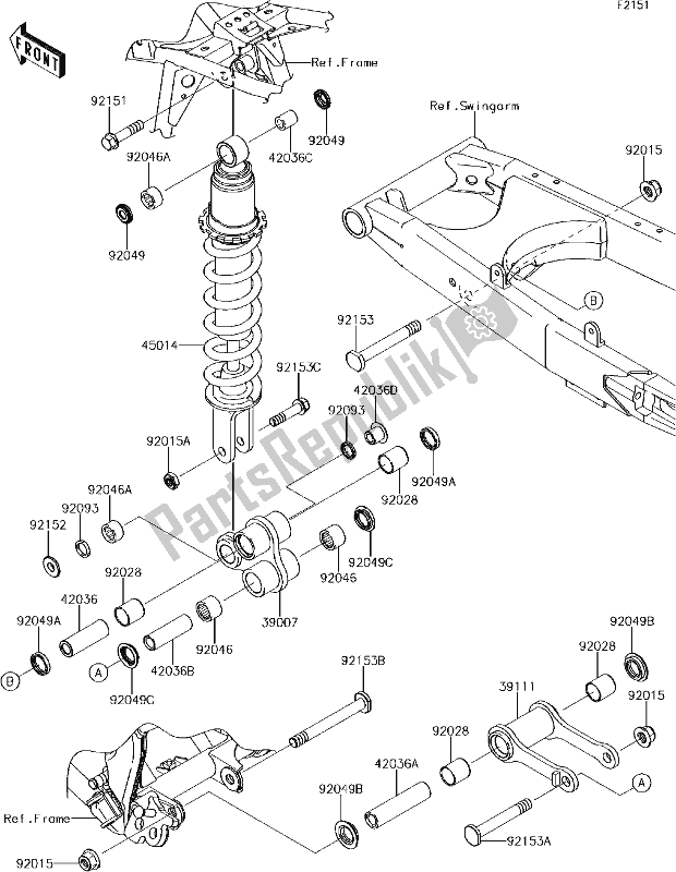 Toutes les pièces pour le 22 Suspension/shock Absorber du Kawasaki KLX 140 2017