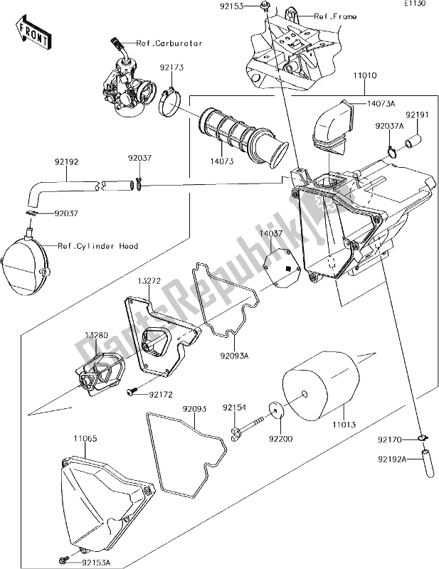 Tutte le parti per il 3 Air Cleaner del Kawasaki KLX 140 2017