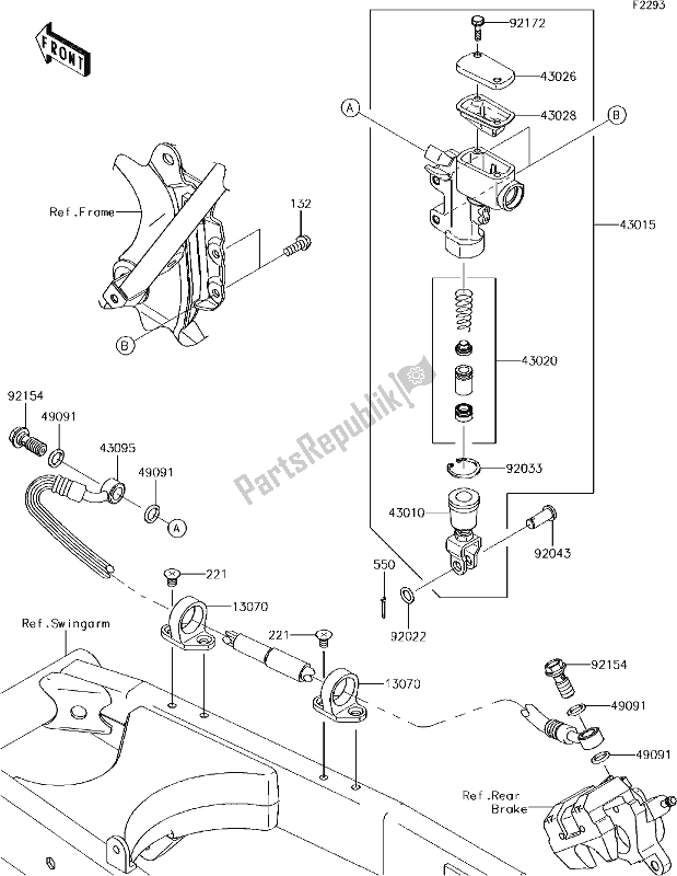 Tutte le parti per il 32 Rear Master Cylinder del Kawasaki KLX 140 2017