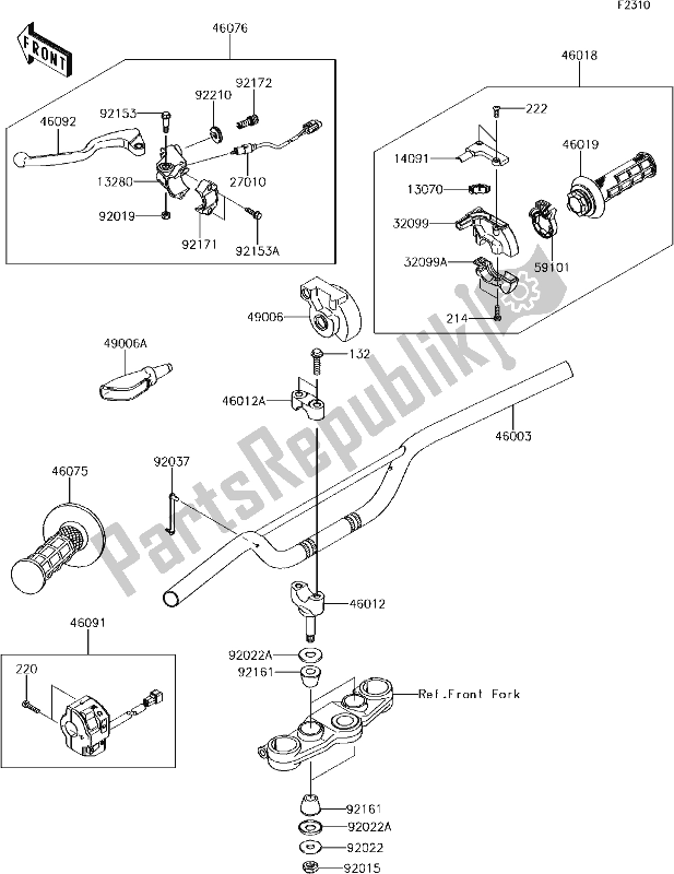 Tutte le parti per il 34 Handlebar del Kawasaki KLX 140 2017