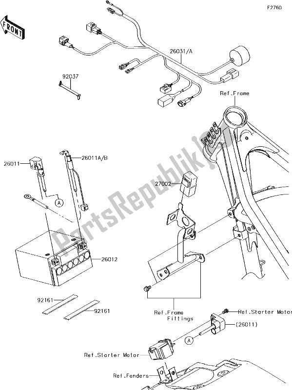 Alle onderdelen voor de 40 Chassis Electrical Equipment van de Kawasaki KLX 140 2017