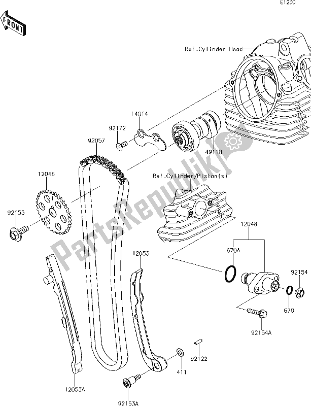 Tutte le parti per il 6 Camshaft(s)/tensioner del Kawasaki KLX 140 2017