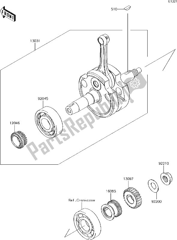 Wszystkie części do 7 Crankshaft Kawasaki KLX 140 2017