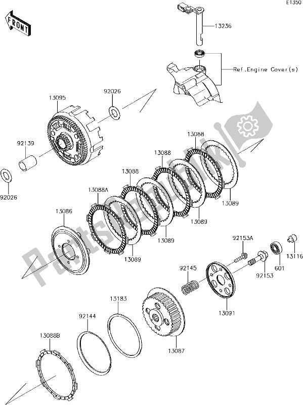 Tutte le parti per il 8 Clutch del Kawasaki KLX 140 2017