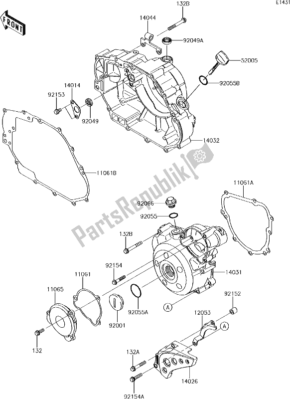 All parts for the 13 Engine Cover(s) of the Kawasaki KLX 140 2018