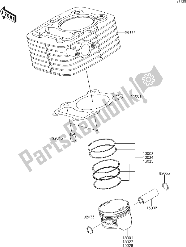 Tutte le parti per il 2 Cylinder/piston(s) del Kawasaki KLX 140 2018