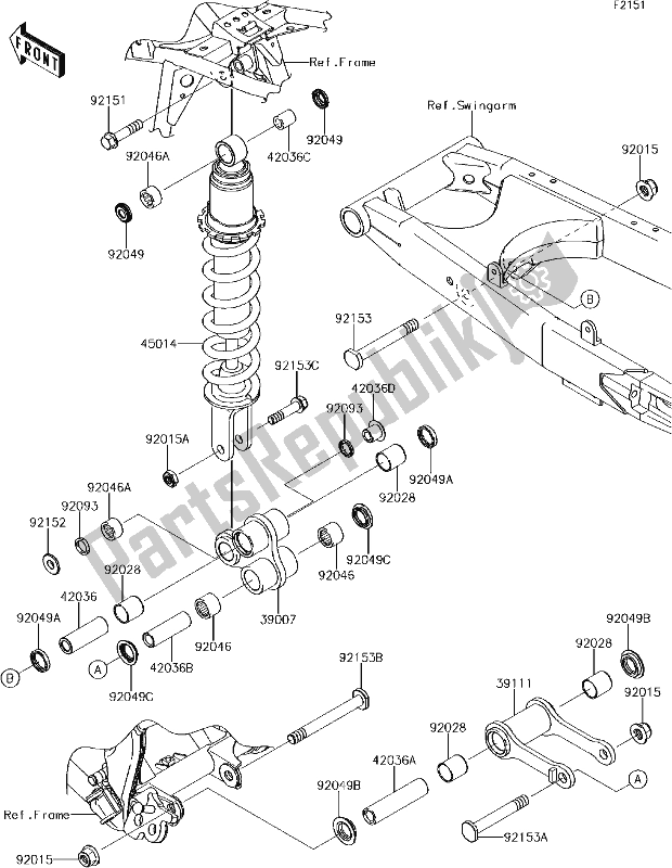All parts for the 22 Suspension/shock Absorber of the Kawasaki KLX 140 2018