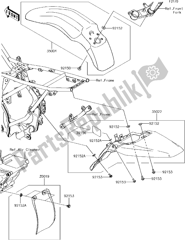 Toutes les pièces pour le 24 Fenders du Kawasaki KLX 140 2018