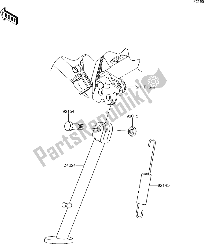 All parts for the 25 Stand(s) of the Kawasaki KLX 140 2018