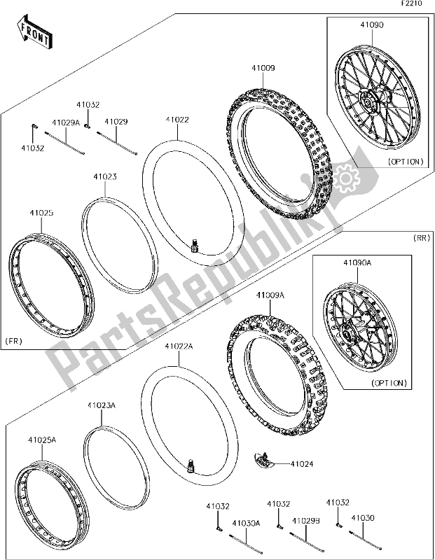 All parts for the 26 Tires of the Kawasaki KLX 140 2018