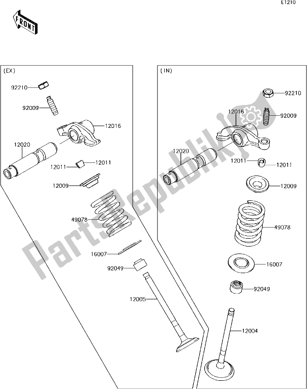 All parts for the 5 Valve(s) of the Kawasaki KLX 140 2018