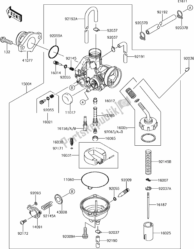 Tutte le parti per il 14-1carburetor del Kawasaki KLX 140 2019